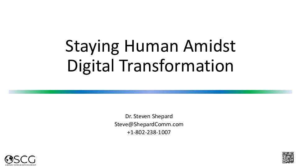 Shepard Communications Group Presentation Slides: Staying Human Amidst Digital Transformation thumbnail