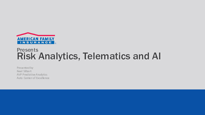 American Family Insurance Presentation Slides: Risk Analytics, Telematics and AI thumbnail