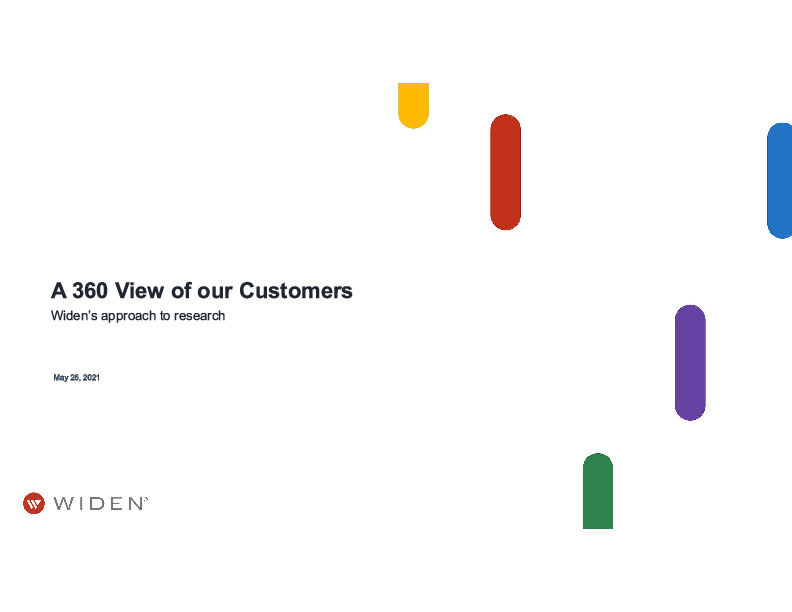 Widen Presentation Slides: A 360 View of our Customers thumbnail