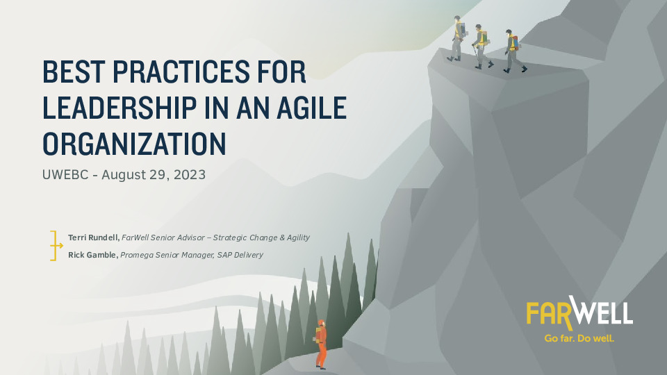 3. FarWell & Promega Presentation Slides: Best Practices for Leadership in an Agile Organization thumbnail