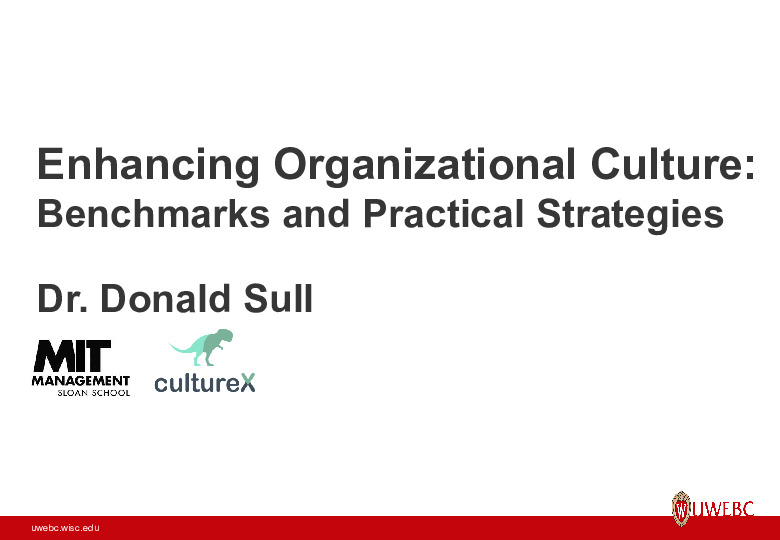 MIT Presentation Slides: Enhancing Organizational Culture - Benchmarks and Practical Strategies thumbnail