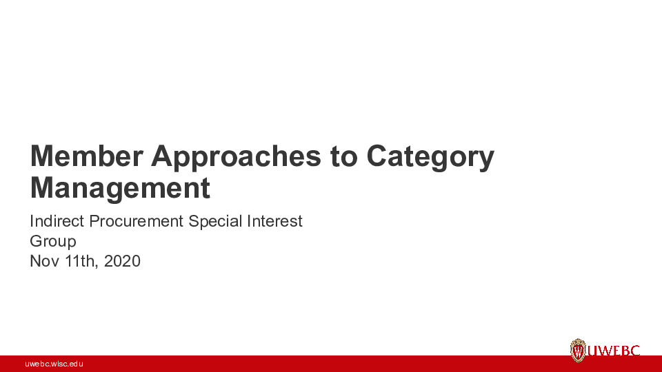UWEBC Presentation Slides: Member Approaches to Category Management thumbnail
