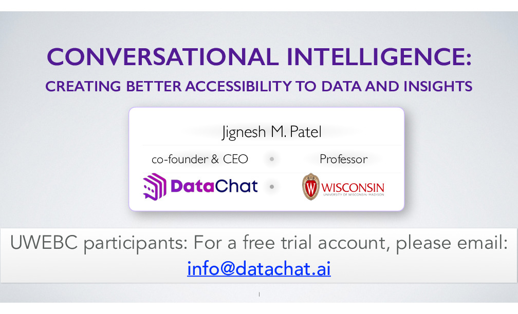 Datachat Presentation Slides: Conversational Intelligence - Creating Better Accessibility to Data & Insights thumbnail