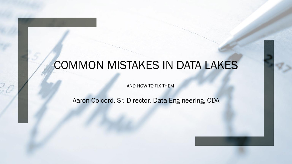 Northwestern Mutual Presentation Slides: Common Mistakes in Building Data Lakes and How to Fix Them thumbnail