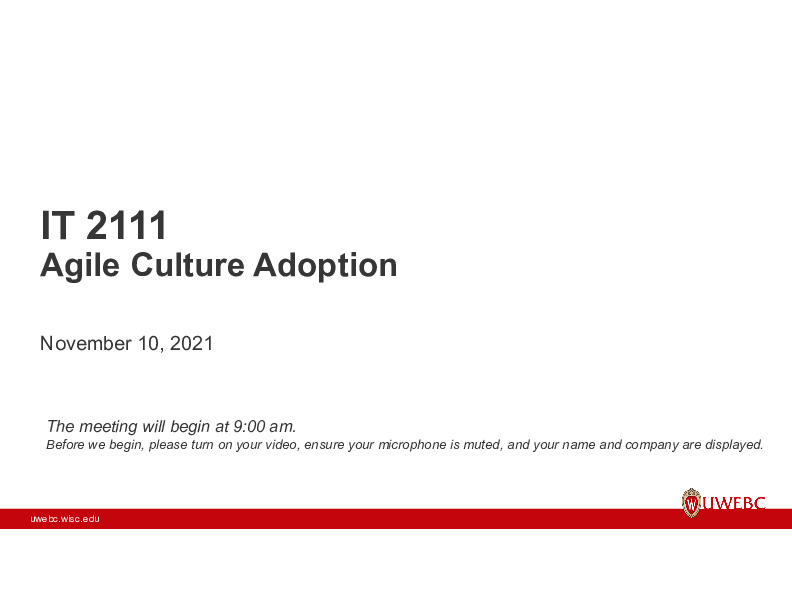 UWEBC Presentation Slides: Agile Culture Adoption thumbnail