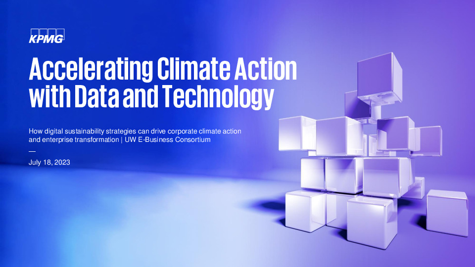 4. KPMG Presentation Slides: Accelerating Climate Action with Data and Technology thumbnail