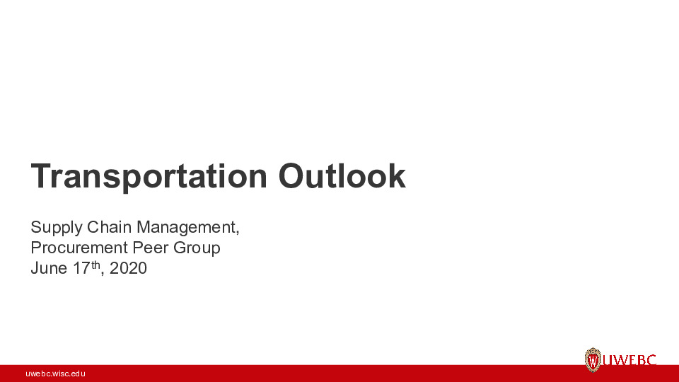 UWEBC Presentation Slides: Transportation Outlook thumbnail