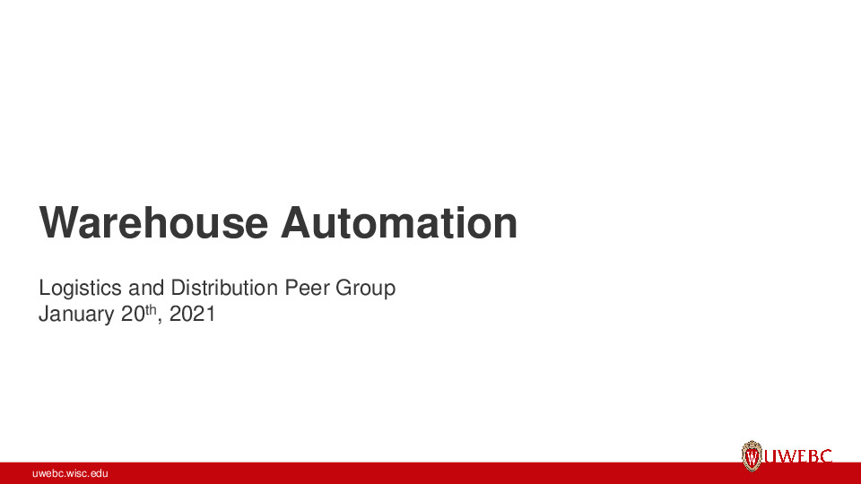 UWEBC Presentation Slides: Warehouse Automation thumbnail