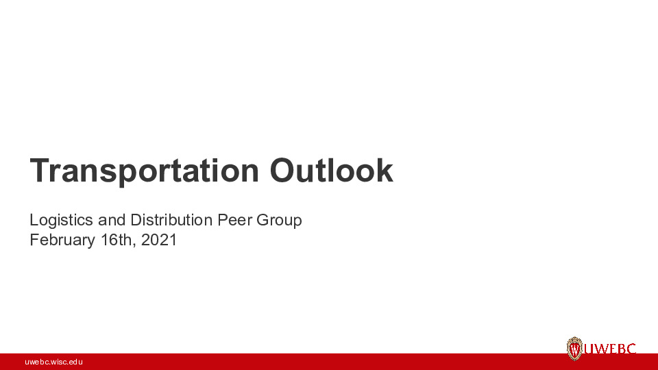 UWEBC Presentation Slides: Transportation Outlook thumbnail