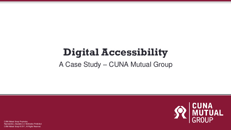 CUNA Mutual Group Presentation Slides: Digital Accessibility thumbnail