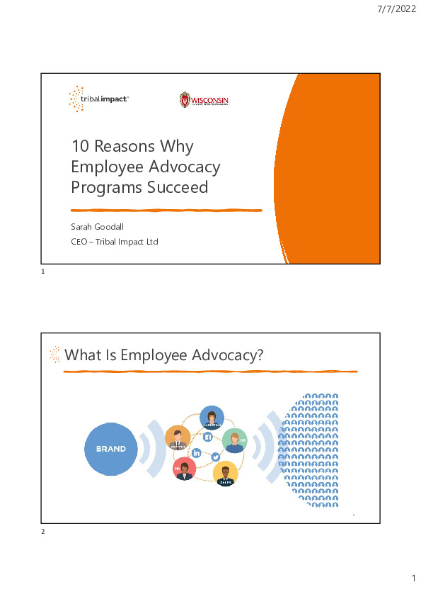 3. Presentation Slides: 10 Reasons Why  Employee Advocacy  Programs Succeed thumbnail