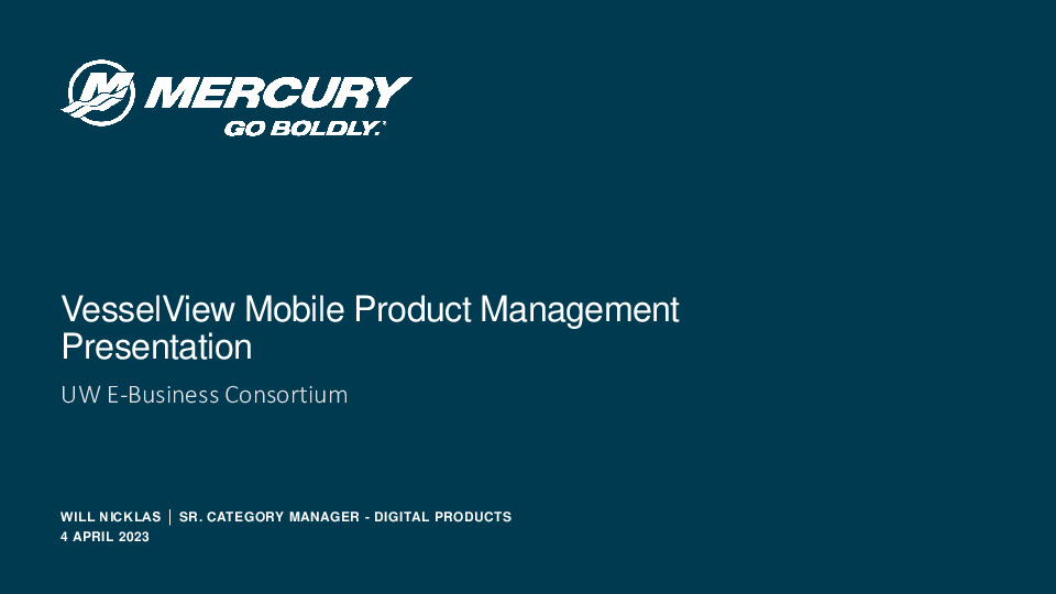 5. Mercury Marine Presentation Slides: VesselView Mobile Product Management thumbnail