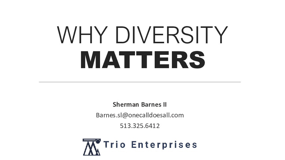 Trio Enterprises Presentation Slides: Why Diversity Matters thumbnail