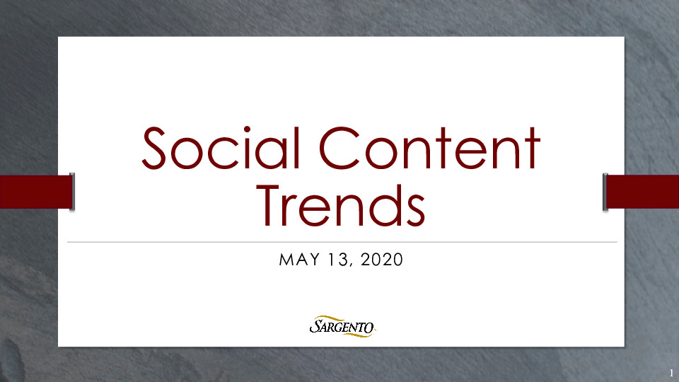 Sargento Foods Presentation Slides: Social Content Trends thumbnail