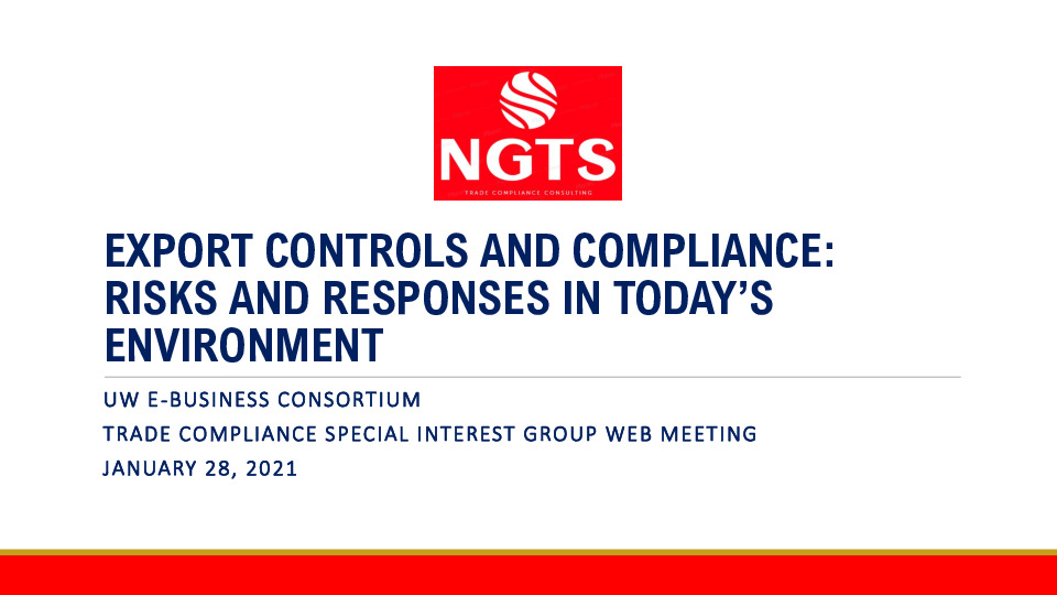 Nash Global Trade Presentation Slides: Export Controls and Compliance thumbnail