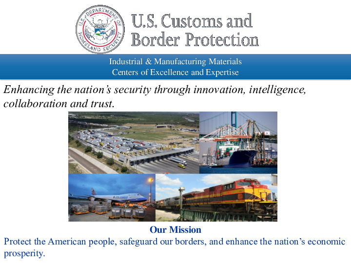 US Customs and Border Protection Presentation Slides: Industrial & Manufacturing Materials thumbnail