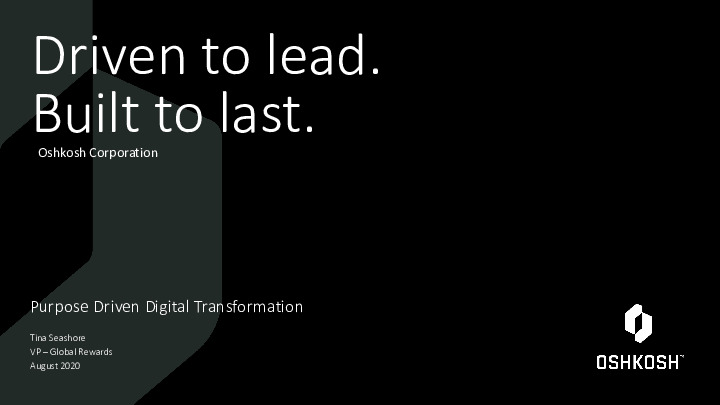 Oshkosh Corporation Presentation Slides: Driven to lead. Built to last. thumbnail