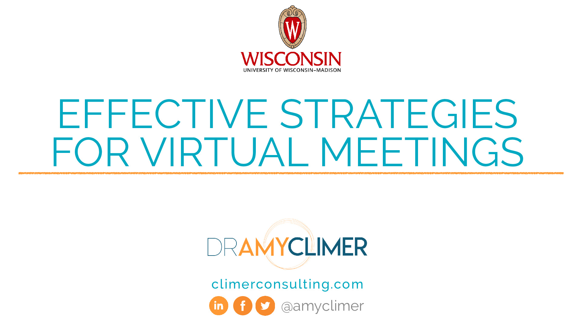 Amy Climer Presentation Slides: Effective Strategies for Virtual Meetings thumbnail