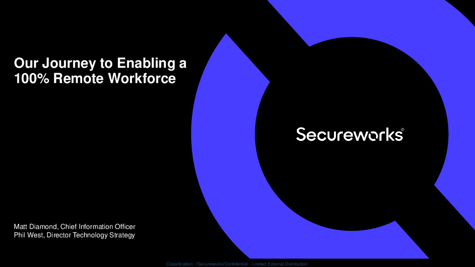 Secureworks Presentation Slides: Our Journey to Enabling a 100% Remote Workforce thumbnail